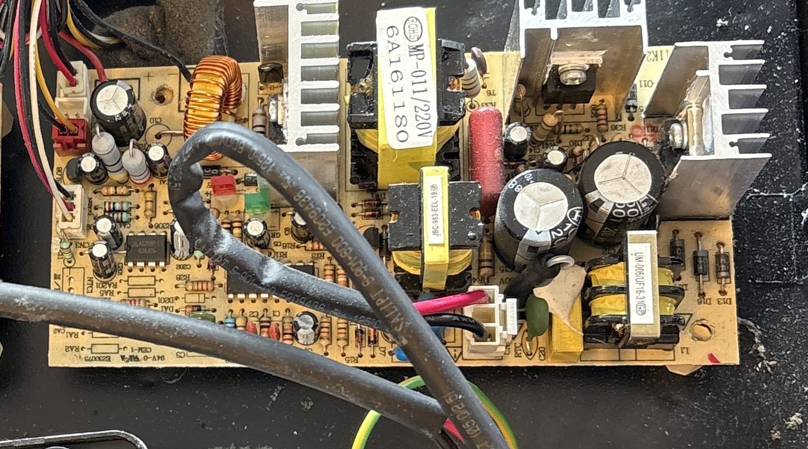 The right power supply board, full view, same layout as the left one